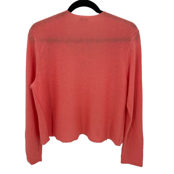 J. Jill Womens Petite Cardigan Shrimp Color Linen Blend Open Front Sizes XSP/MP - Picture 3 of 8